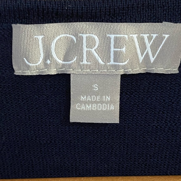 NWOT J. Crew Halle Navy Blue Merino Wool Sweater Size Small - Picture 8 of 8